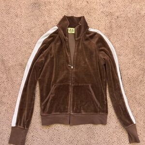 RARE vintage Juicy Couture striped brown and light blue tracksuit